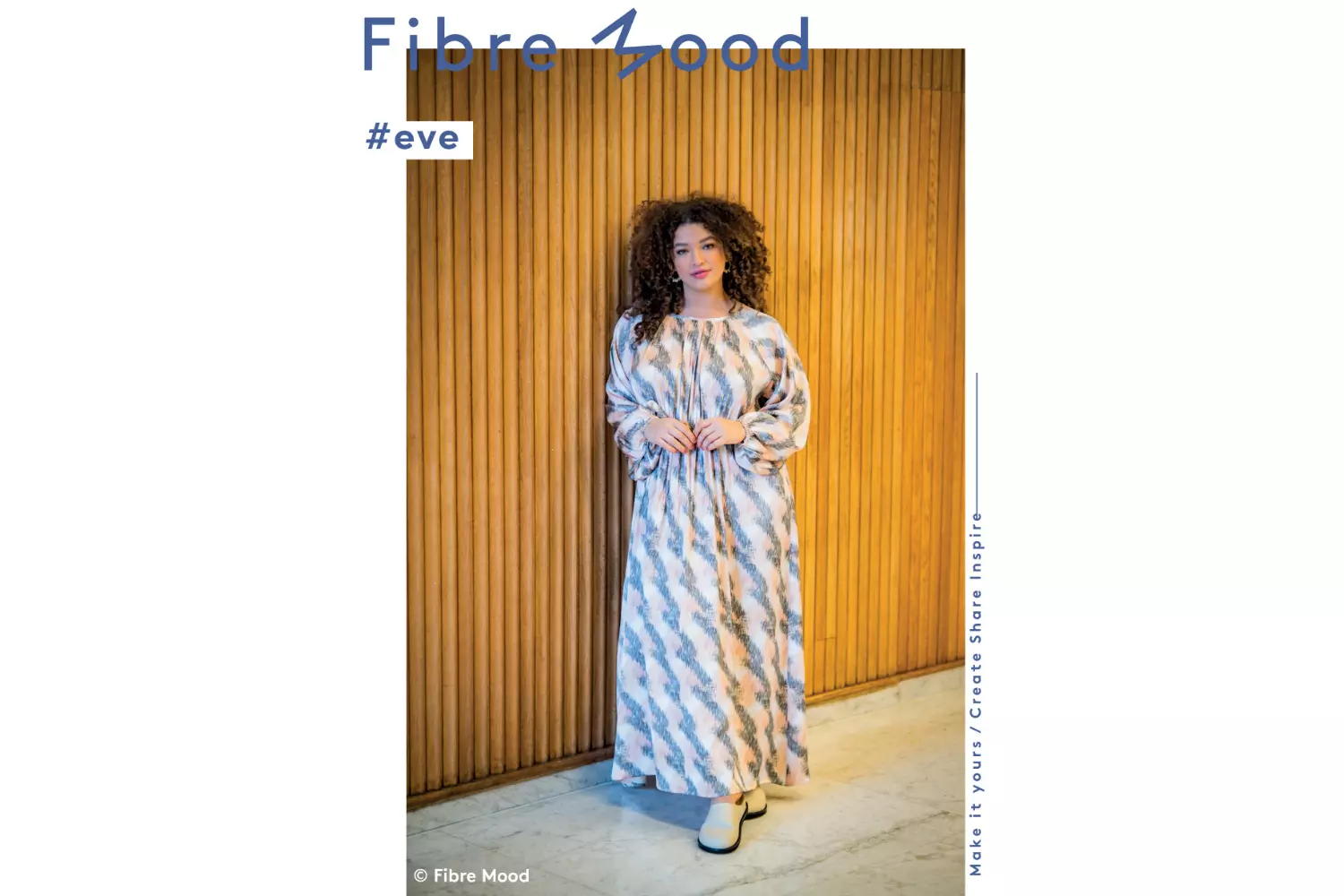 Fibre Mood 22 Eve - Viskose Satin Kris-Kras Zick-Zack Muster in apricot, schwarz - Öko-Tex 100 – Bild 7