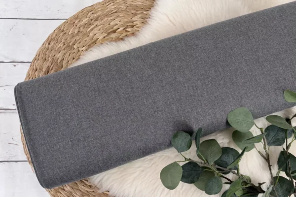Canvas Stoff in Uni Farbe grau meliert