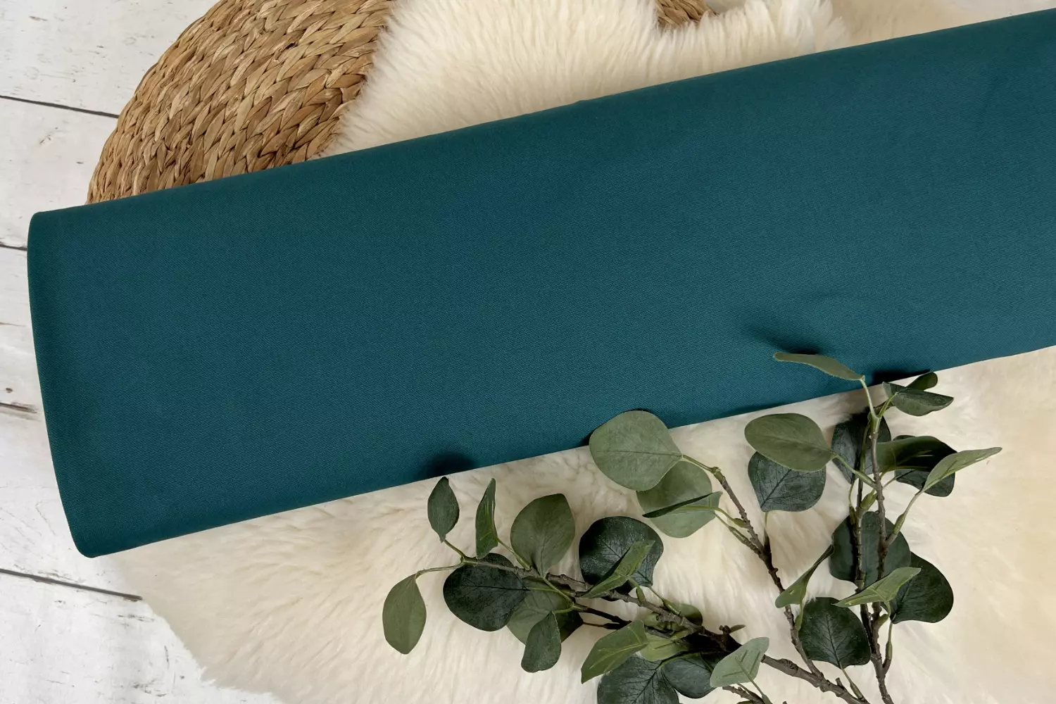 Canvas Stoff in Uni Farbe petrol