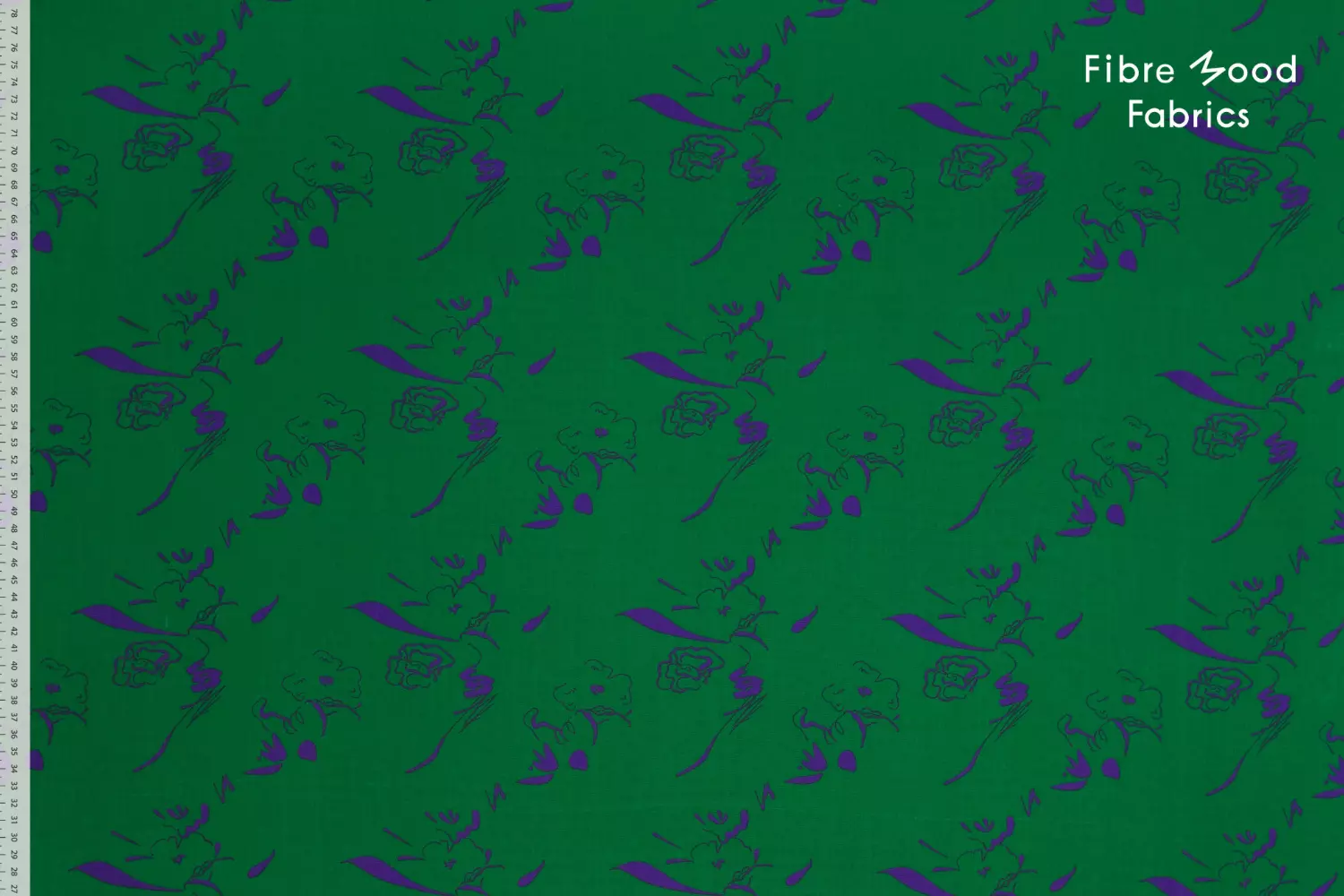 Fibre Mood 23 Trix - Viskose Tencel Mix abstraktes Blumenmuster in froschgrün - Ökotex 100 – Bild 3