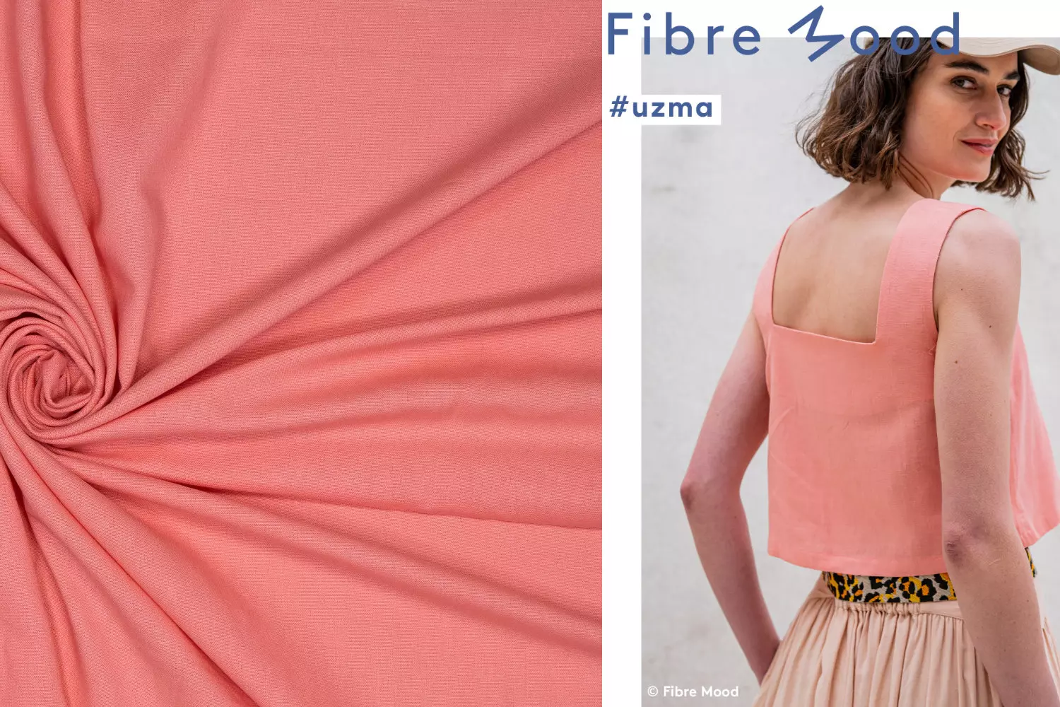 Fibre Mood 23 Uzma Leinen Viskose Mix Stoff in Uni apricot