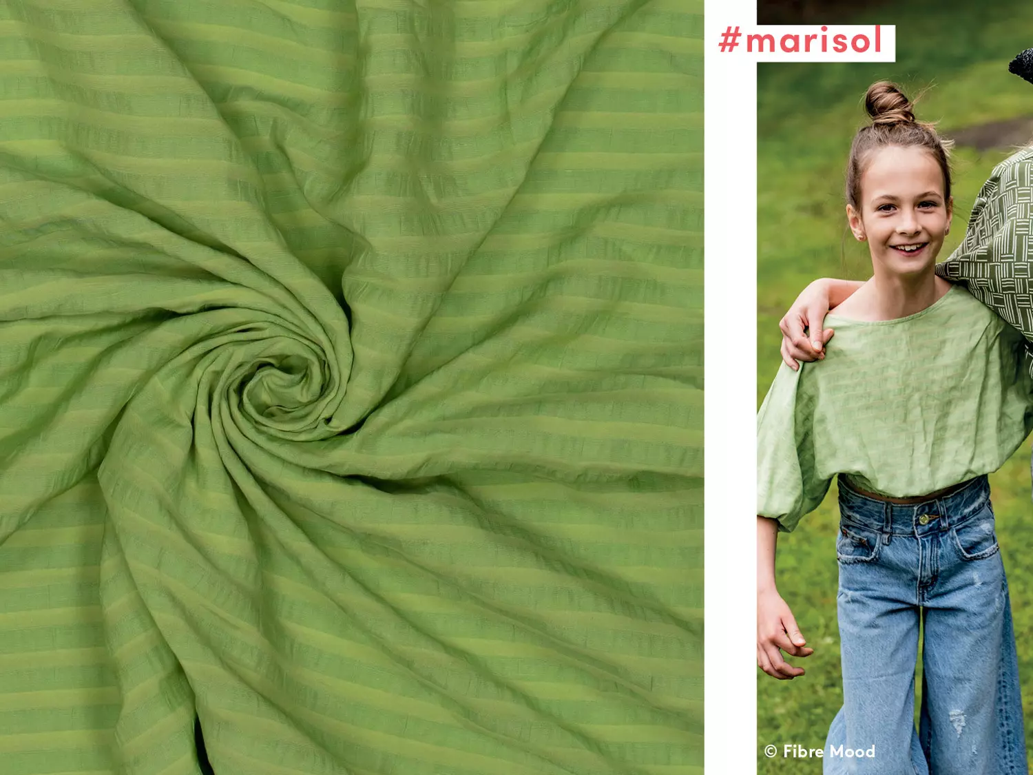Fibre Mood Special Nr2 Marisol Stoff aus einem Viskose Leinen Mix in hell kiwi