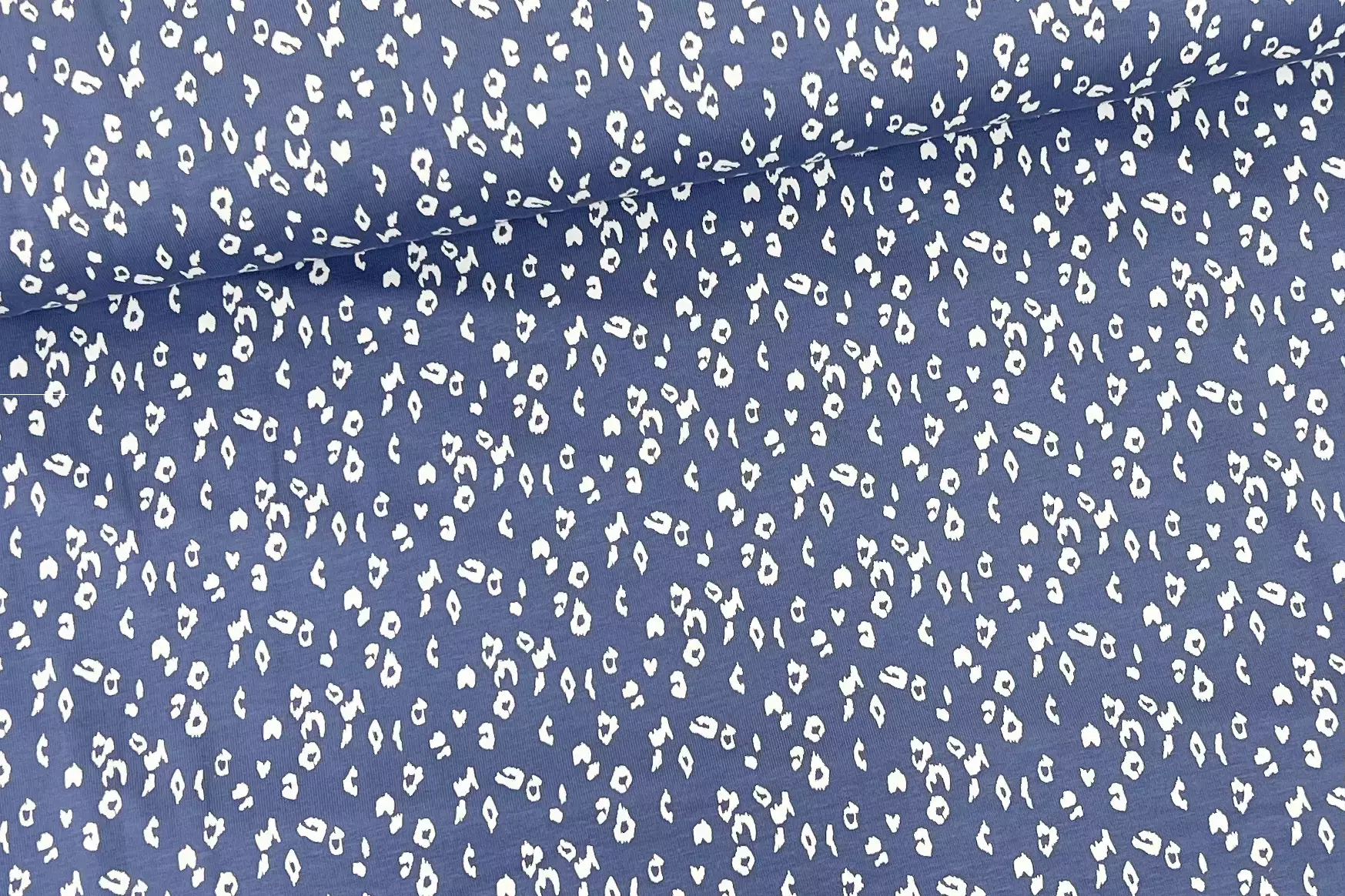 Jersey Stoff - Leo Muster, Animalprint in jeansblau - Öko-Tex-100