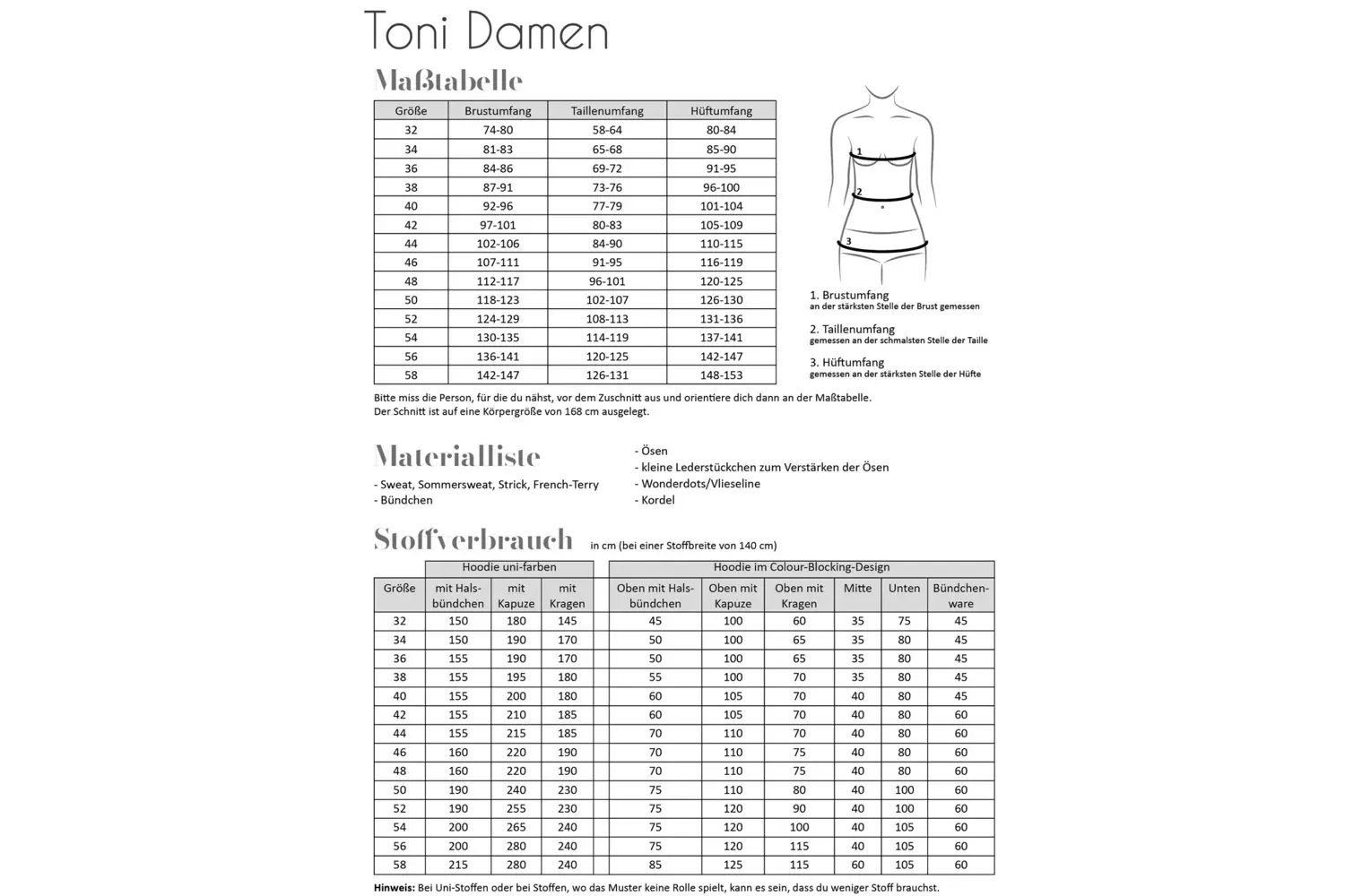 Papierschnittmuster Fadenkäfer Hoodie Toni Damen – Bild 5