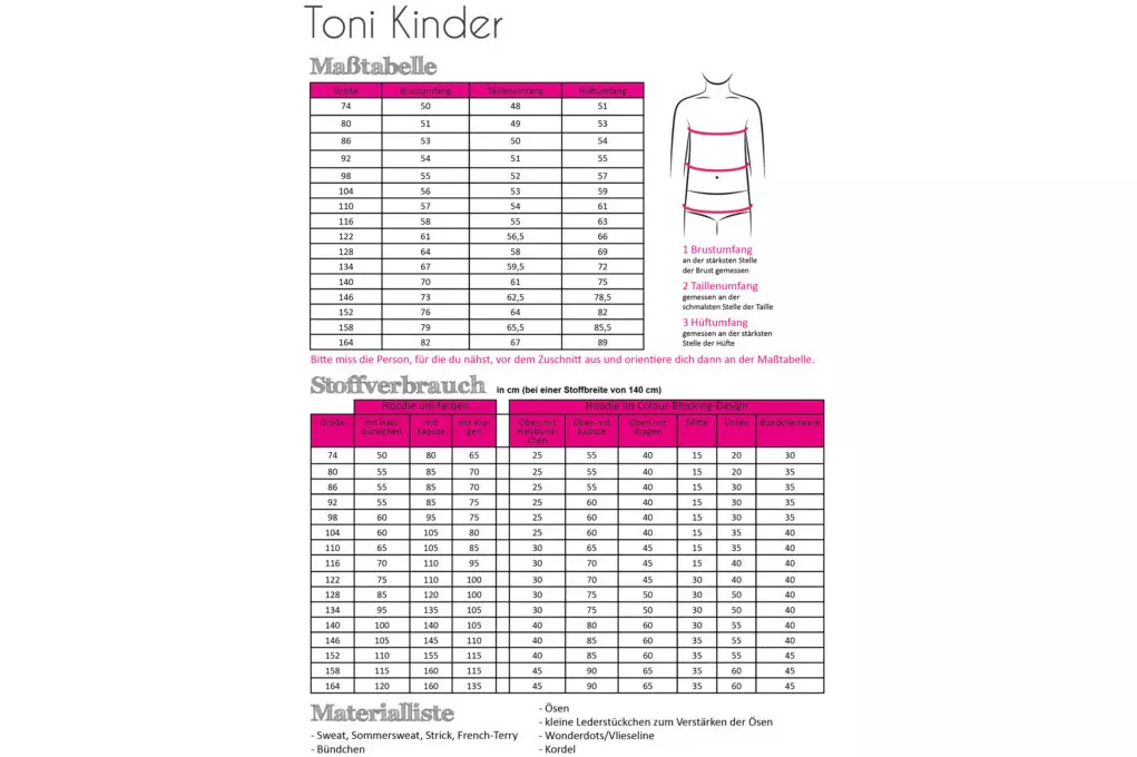 Papierschnittmuster Fadenkäfer Hoodie Toni Kinder – Bild 3