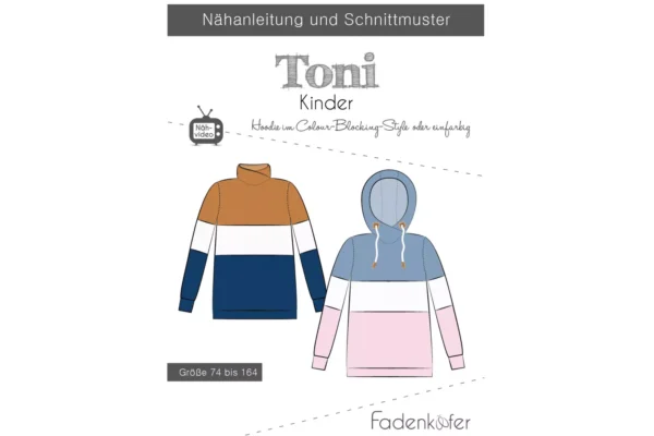 Papierschnittmuster Fadenkäfer Hoodie Toni Kinder