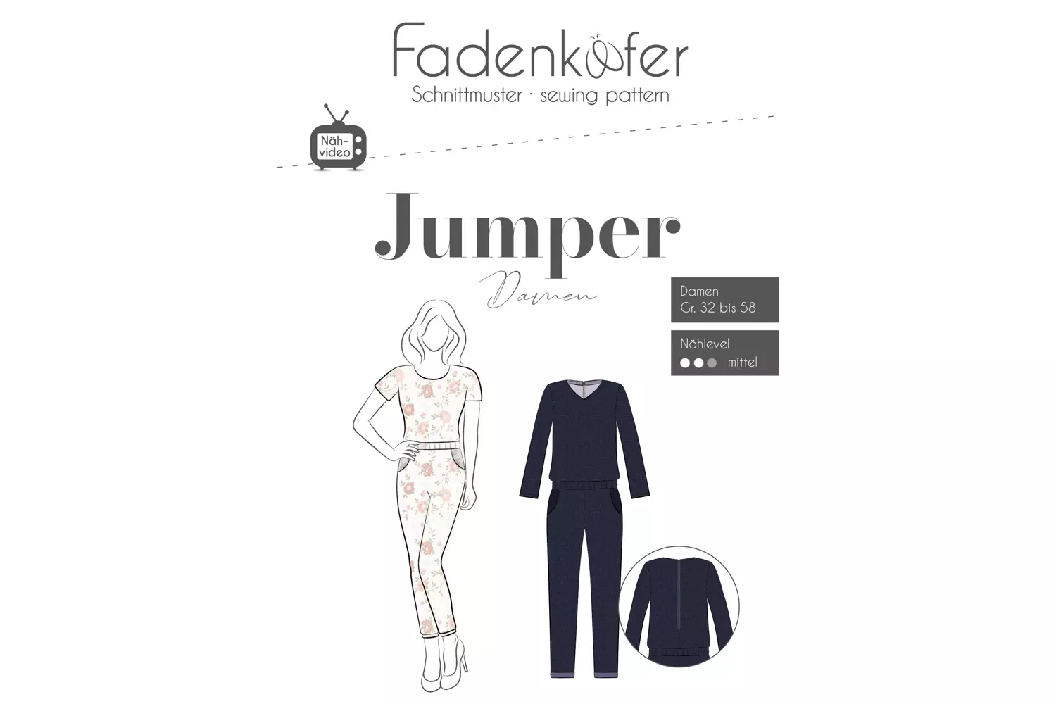 Papierschnittmuster Fadenkäfer Jumper Damen