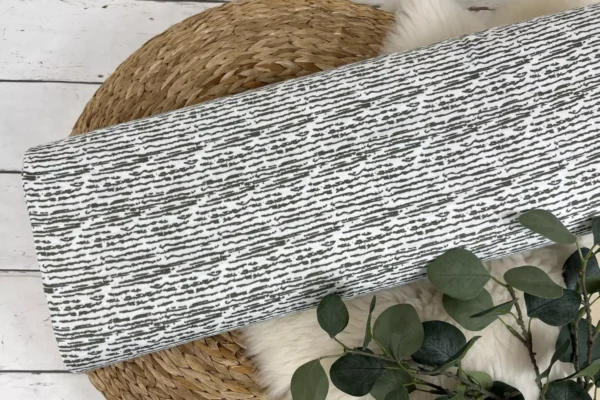 Bio Musselin Stoff / Double Gauze glatt - Vintage Streifen in olivgrün