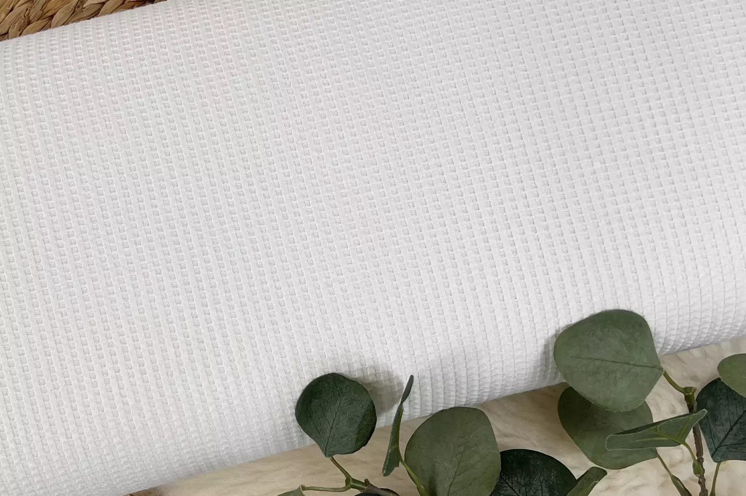 dünner Waffeljersey Stoff - Uni ecru - Öko-tex-100 – Bild 2