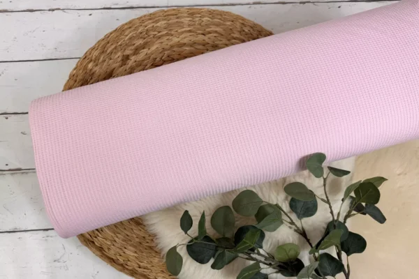 dünner Waffeljersey Stoff - Uni rosa - Öko-tex-100