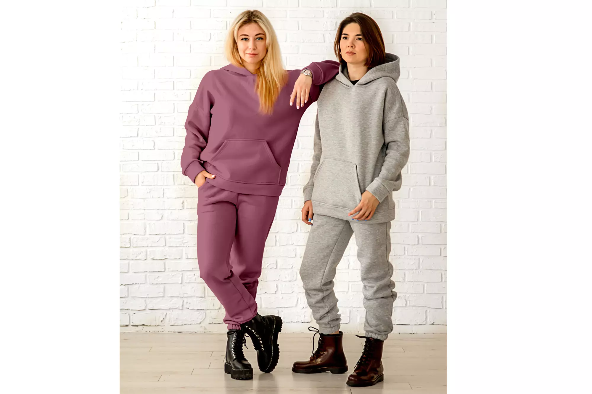 Soft Jogging Heavy Sweat Stoff angeraut in Uni hellmauve - Öko-Tex-100 – Bild 4