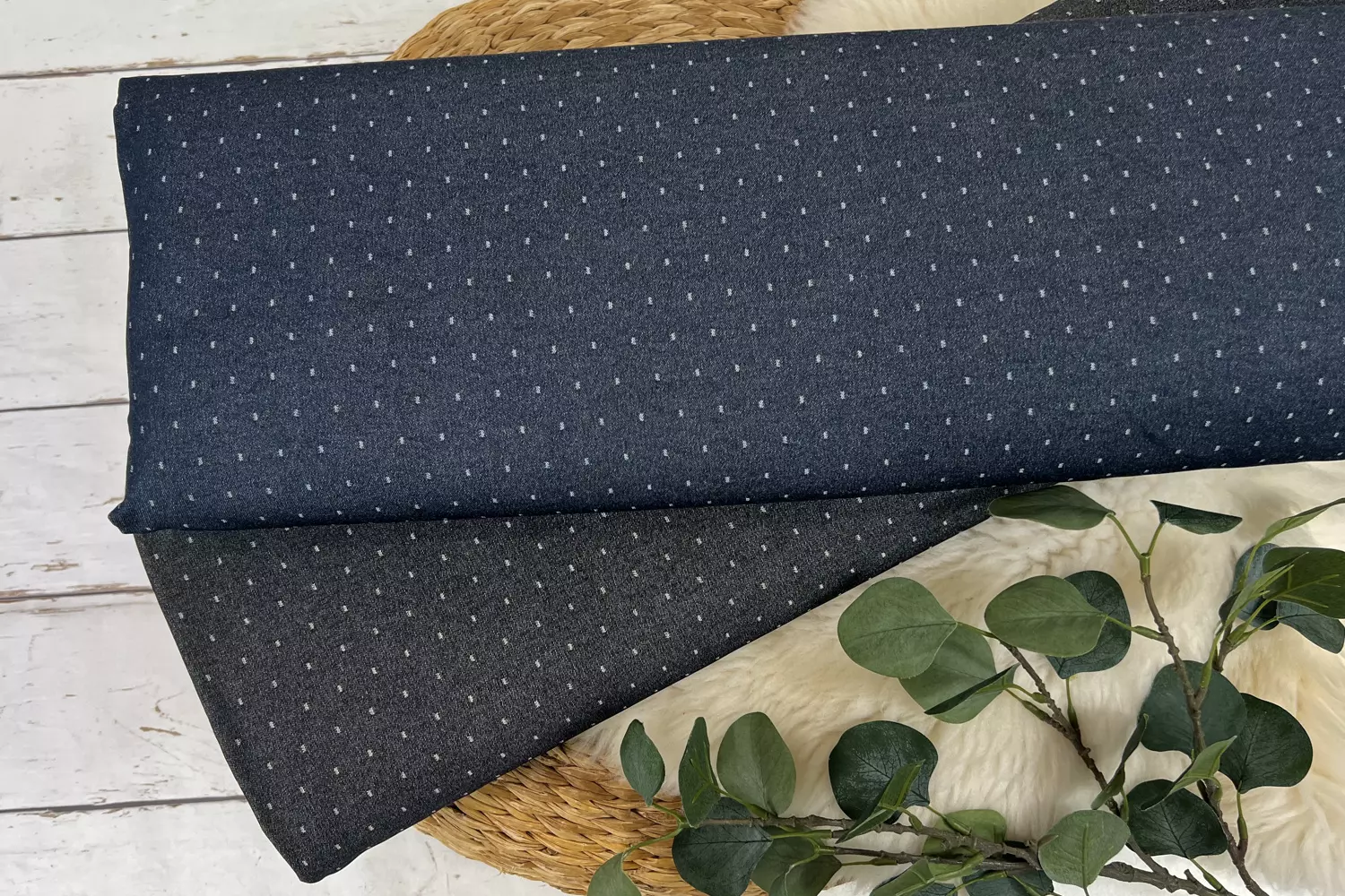 Bengaline Hosenstoff Stretch - mini Punkte Muster in schwarz – Bild 3