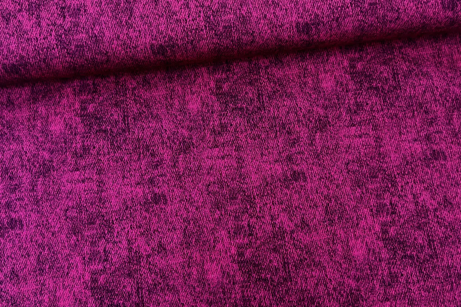 French Terry Stoff - Jeans Optik dunkelpink meliert - Öko-Tex 100