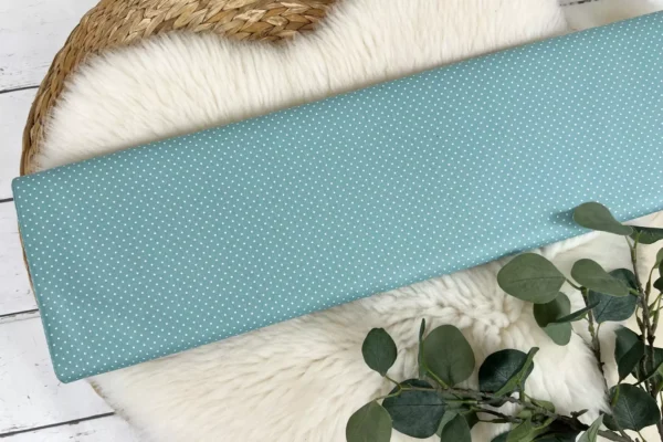 Baumwollestoff mit mini Punkten in mint