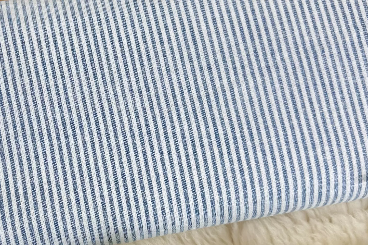 Leinen Baumwoll Stoff - Streifen Muster in anthrazit, beige, kiwi, mint, flieder, jeansblau - Öko-Tex-100 – Bild 5
