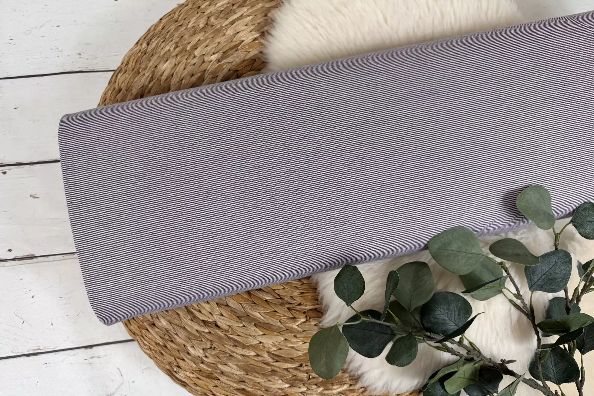 Jersey Stoff mit 1mm schmalen Streifen in verschiedenen Farben – Öko-Tex 100 – Bild 12