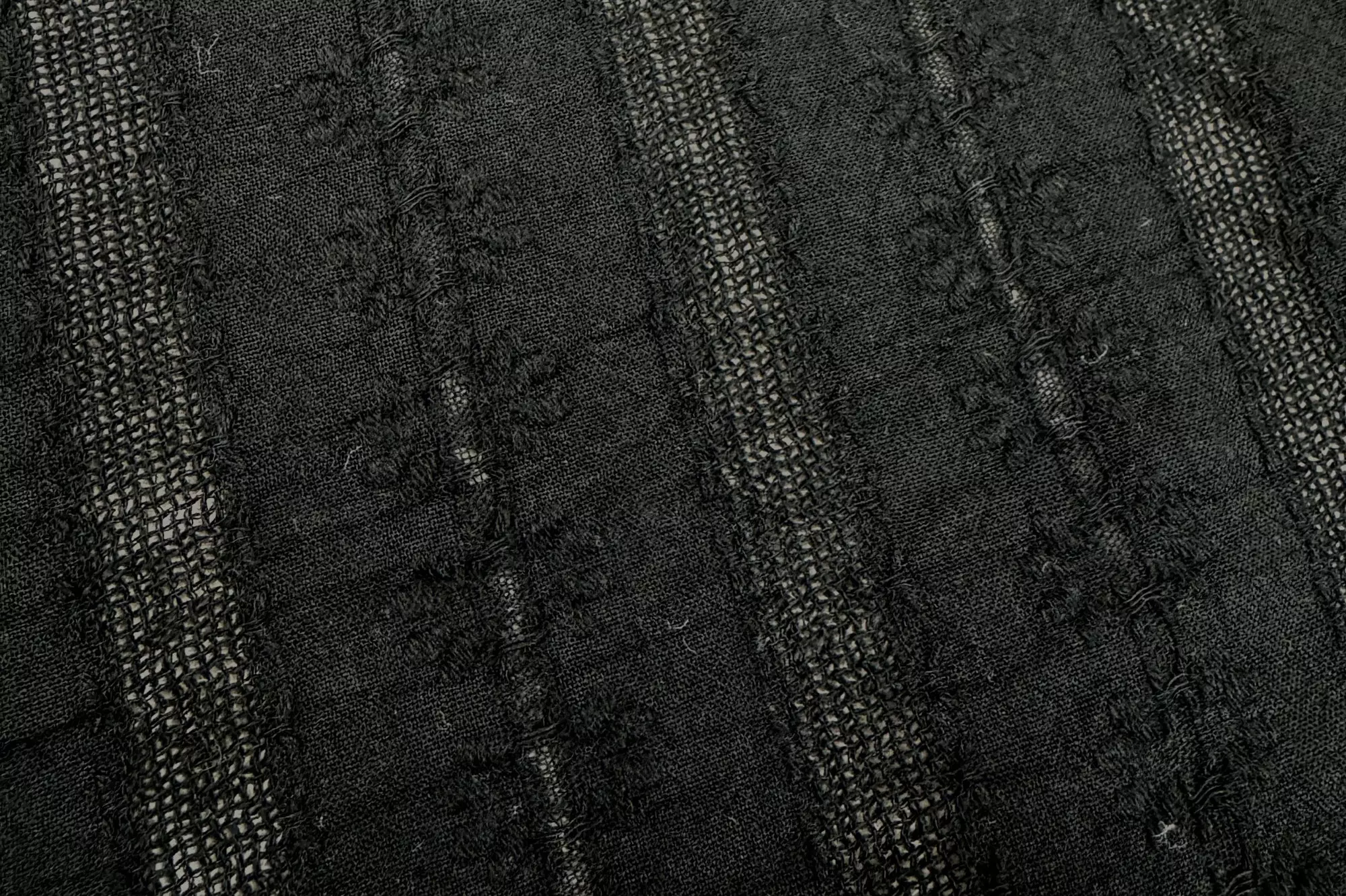 Baumwollstoff mit Stickerei Struktur in schwarz und weiß - Öko Tex 100 – Bild 5