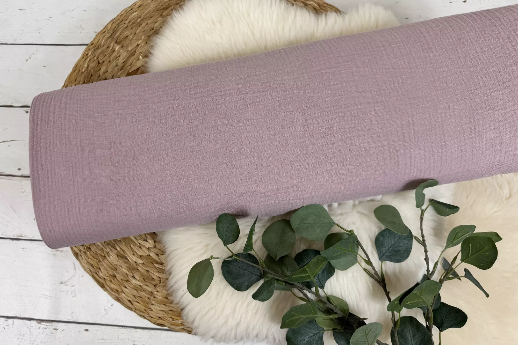 Musselin Stoff in uni Farbe dunkelaltrosa