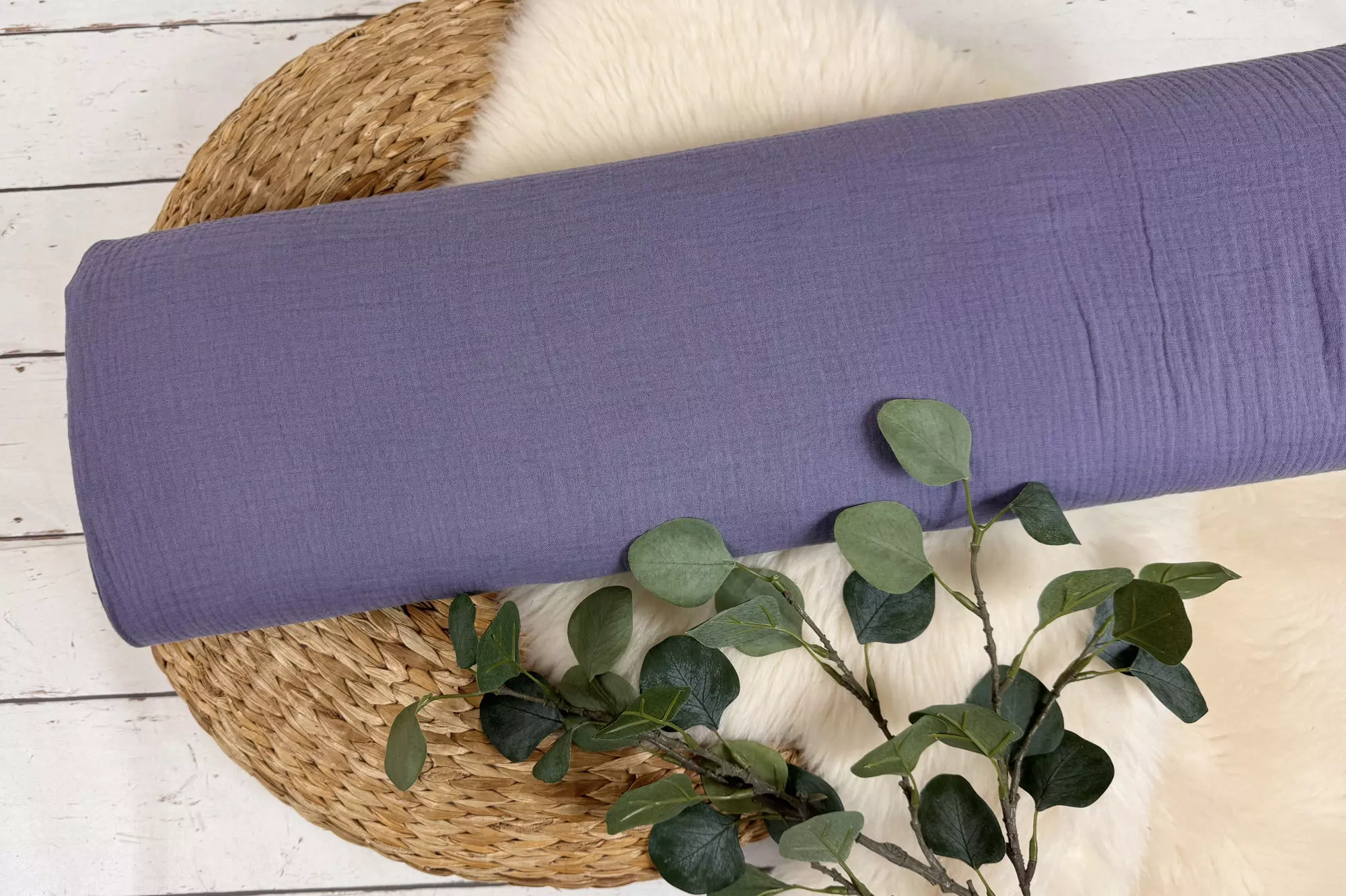 Musselin Stoff in uni Farbe
