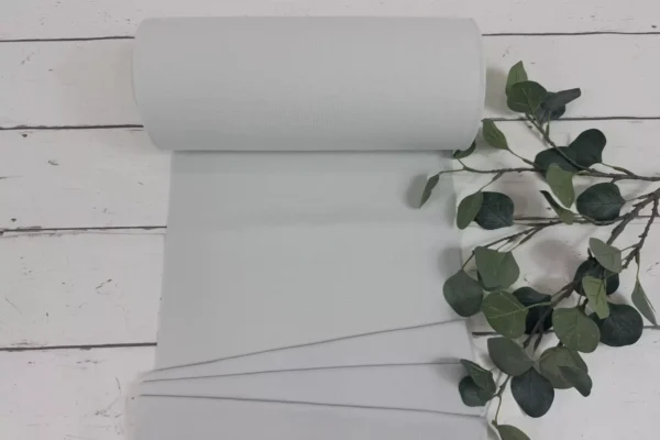 Bündchen Stoff - Uni pastellgrau - 35cm Schlauchware Öko-Tex-100