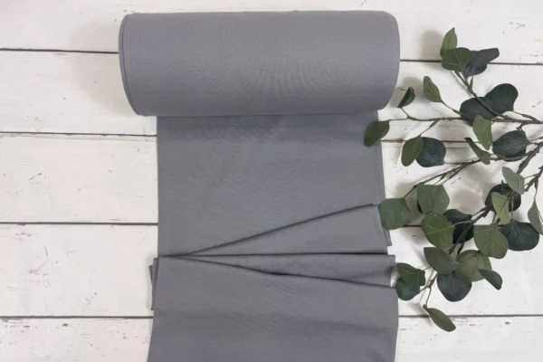 Bündchen Stoff - Uni steingrau - 35cm Schlauchware Öko-Tex-100