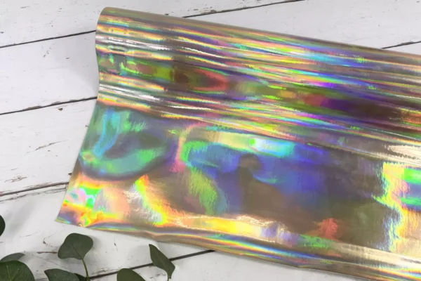 Laminierter TPU-Stoff mit Spiegeleffekt Taschenstoff gold von Katia
