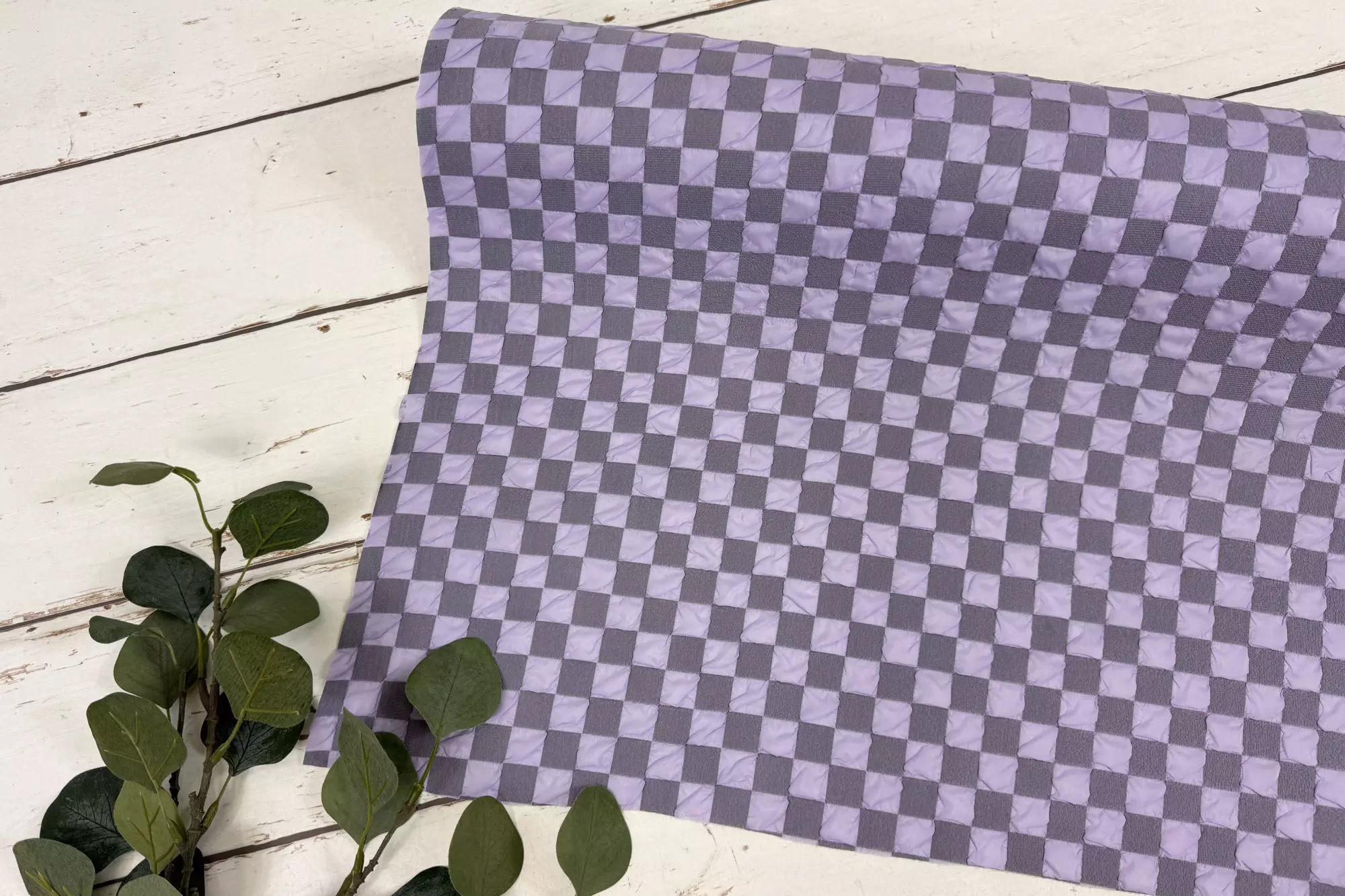 Stoff Bubble Chess Board Taschenstoff flieder von Katia