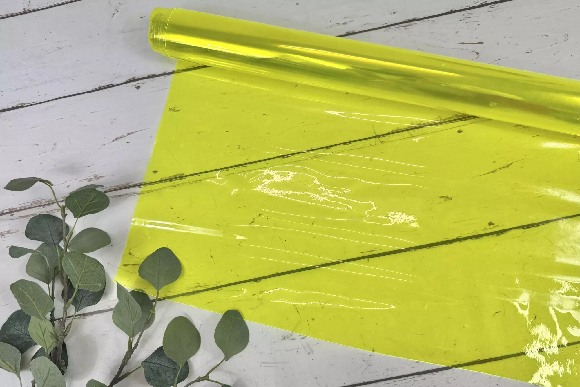 Translucent PVC-Folie Taschenstoff neon gelb von Katia