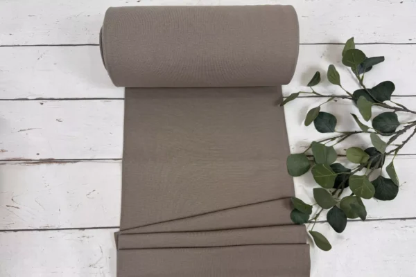 Bündchen Stoff - Uni dunkeltaupe - 35cm Schlauchware Öko-Tex-100