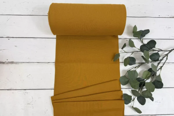 Bündchen Stoff - Uni curry - 35cm Schlauchware Öko-Tex-100