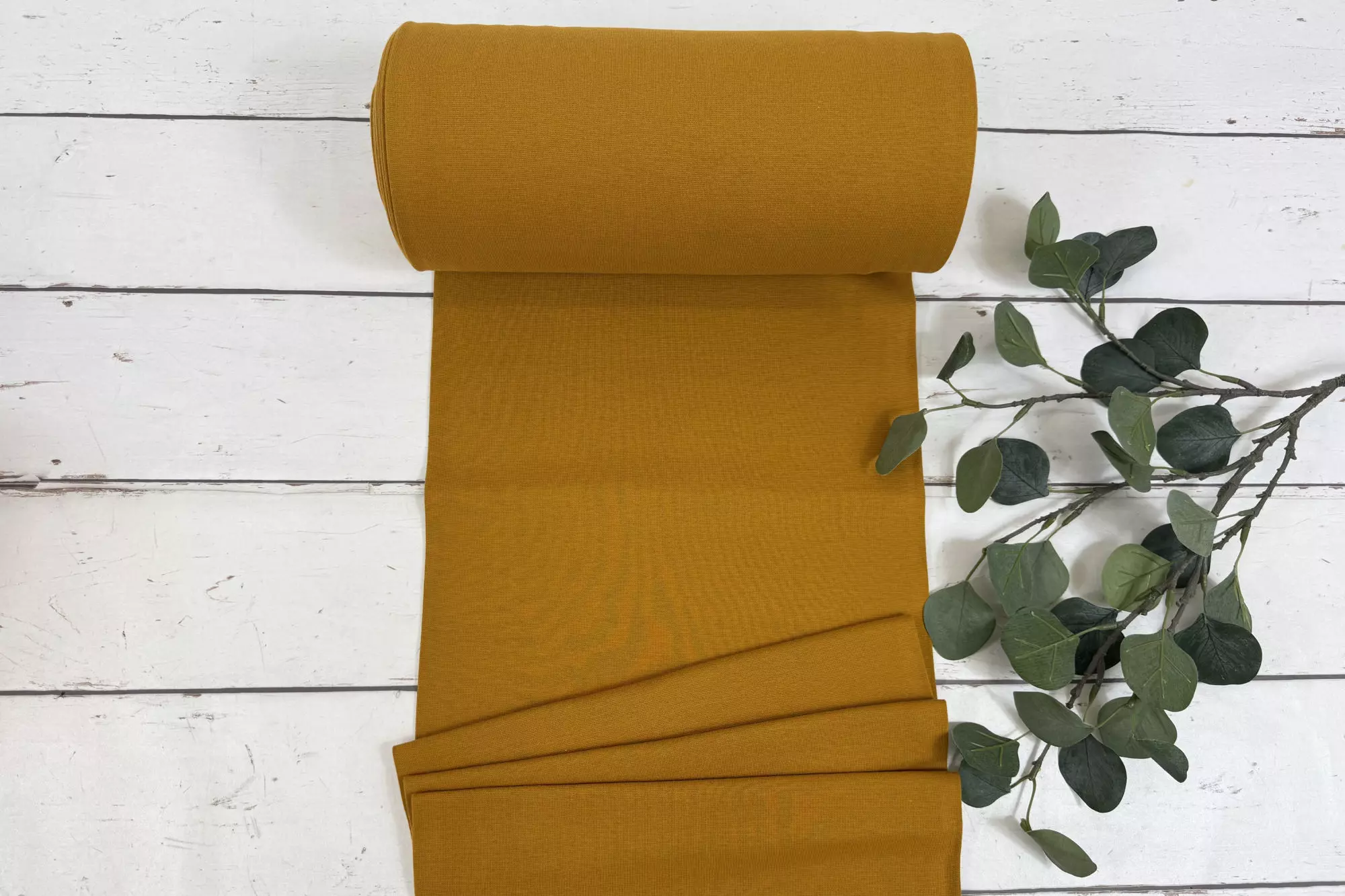 Bündchen Stoff - Uni curry - 35cm Schlauchware Öko-Tex-100