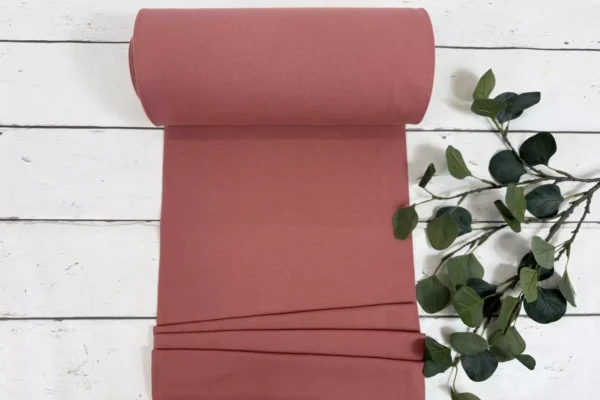 Bündchen Stoff - Uni dunkelkoralle - 35cm Schlauchware Öko-Tex-100