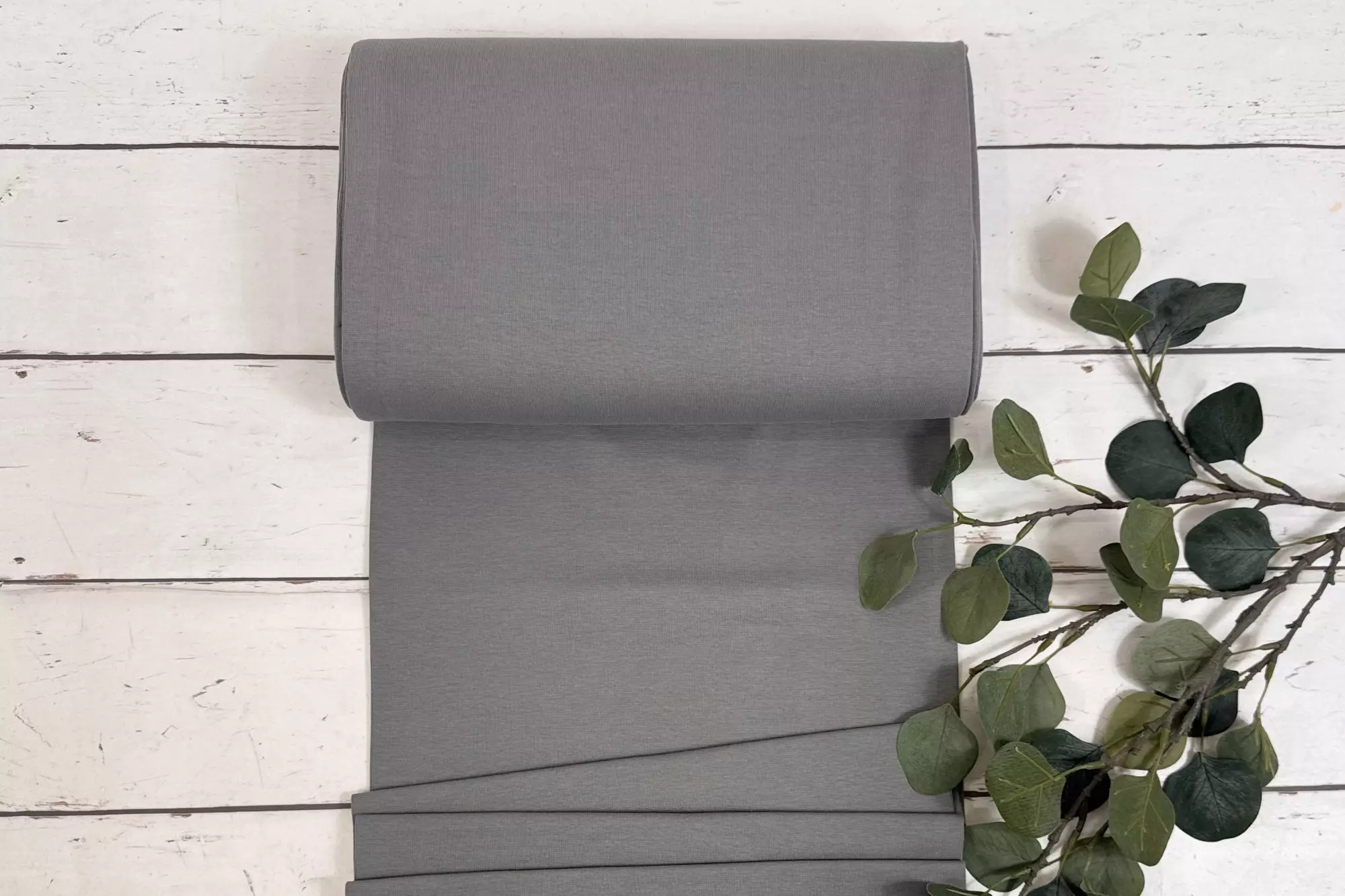 Bündchen Stoff - Uni grau - 35cm Schlauchware Öko-Tex-100