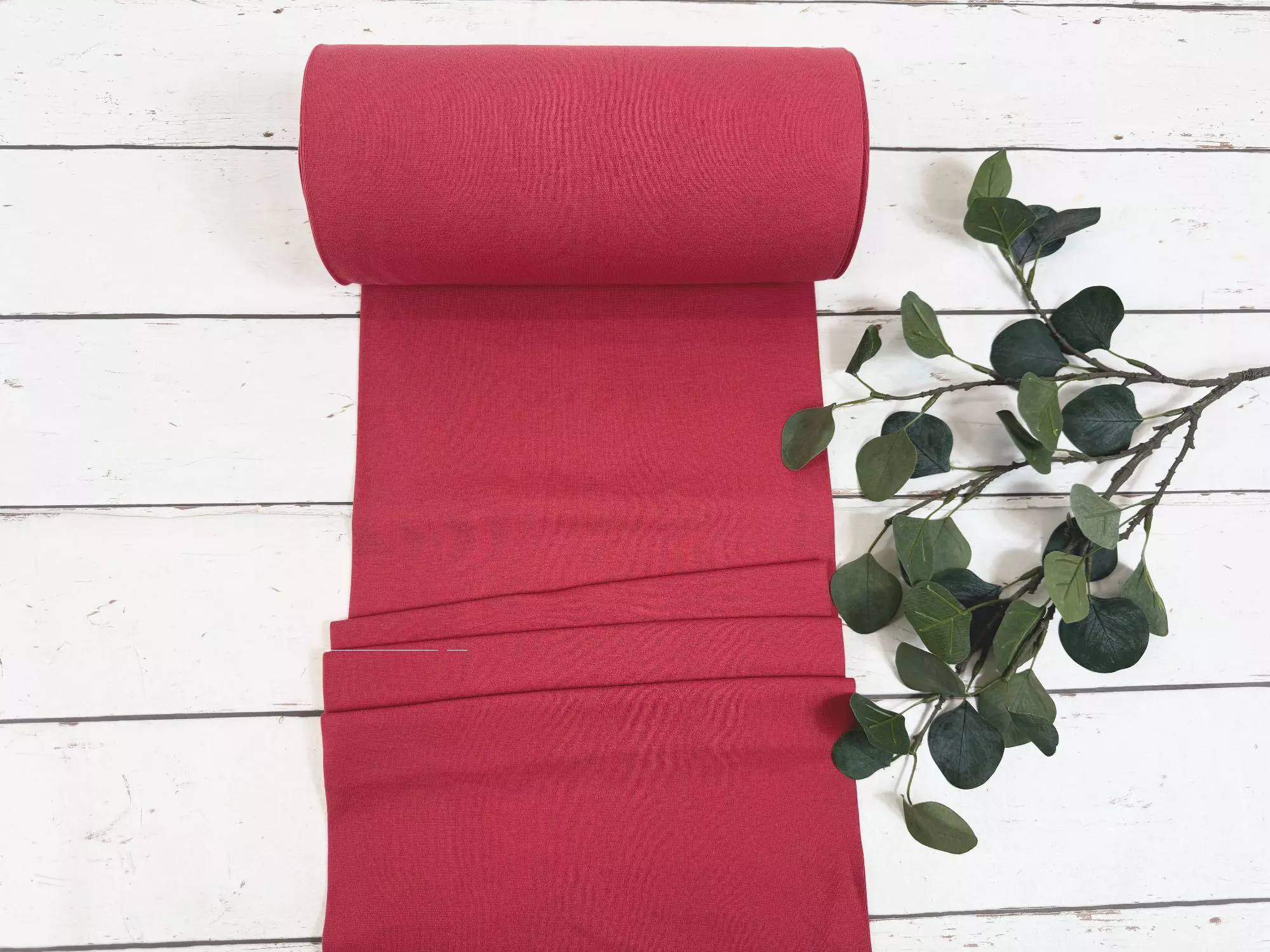 Bündchen Stoff - Uni marsalarot - 35cm Schlauchware Öko-Tex-100