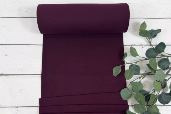 Bündchen Öko-Tex-100 - Uni dunkelbordeaux/ dunkelbeere