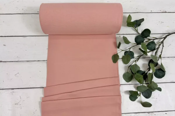 Bündchen Stoff - Uni rauchiges apricot - 35cm Schlauchware Öko-Tex-100
