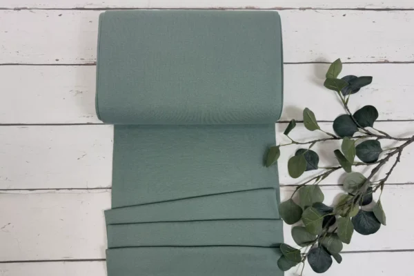 Bündchen Stoff - Uni rauchiges mint - 35cm Schlauchware Öko-Tex-100