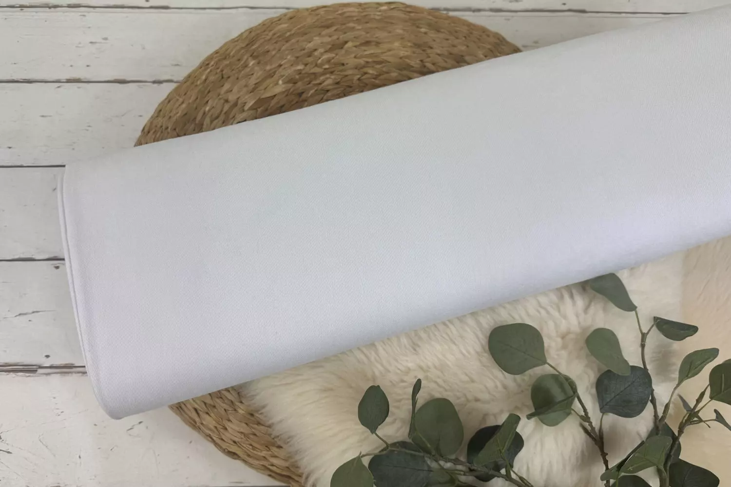 elastischer und dehnbarerer Hosenstoff aus Baumwolle für Peach Chino in weiß