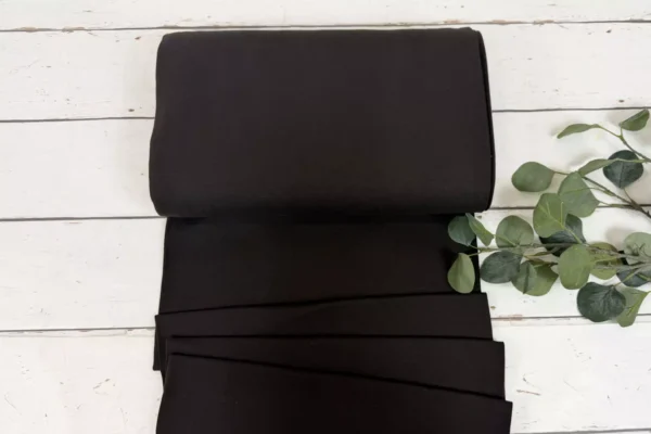 Bündchen Stoff - Uni dunkel schokobraun - 35cm Schlauchware Öko-Tex-100